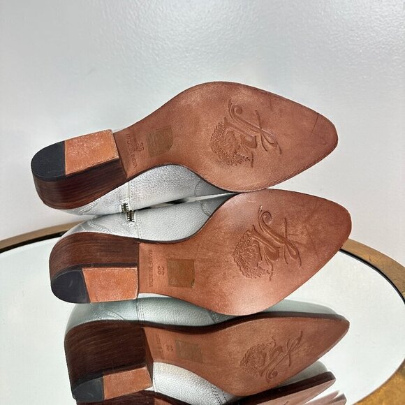FREE PEOPLE New Frontier Western Bootie in Silver Leather Size 8US / 38EU - Picture 8 of 12